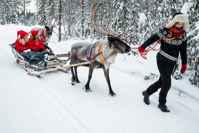 2km Sleigh Ride & Feeding Experience at Traditional Reindeer Farm - Warming up in the hut