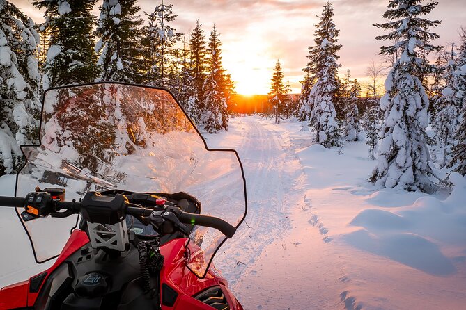 Family Snowmobile Safari in Rovaniemi - Learning to ride before entering the forest