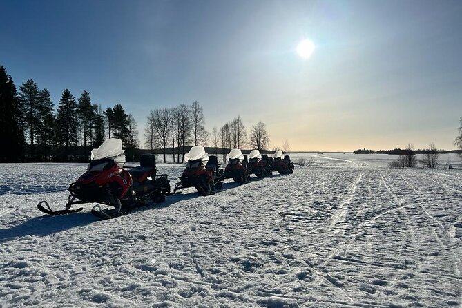 Family Snowmobiling in Rovaniemi, Apukka Resort - What children do in the resort yard