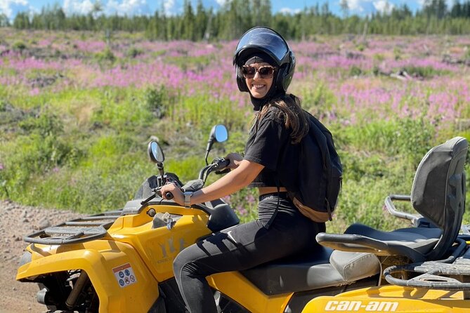 Midnight Sun ATV Ride During the Golden Hour from Rovaniemi - Learning to handle the quad bike