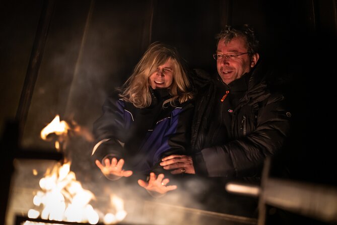 Northern lights tour to Lake Inari from Ivalo, Reindeers & Dinner - A family island with reindeer and firelight