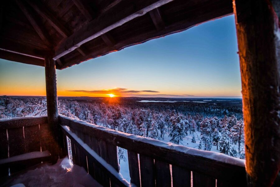 Rovaniemi: Nordic Forest Wilderness Adventure - Crossing the river and entering the forest