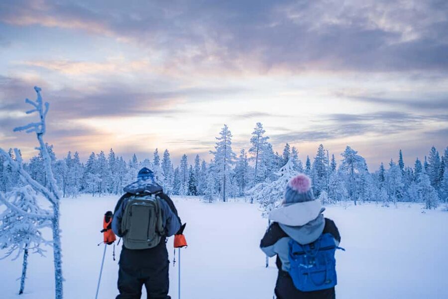 Rovaniemi: Snowshoe Wilderness Adventure - The teepee, campfire, and hot blueberry juice