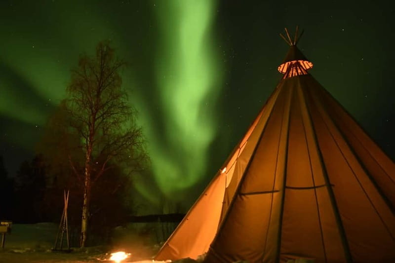 Rovaniemi: Snowtrain to Northern Lights Camp - Arriving at the forest camp