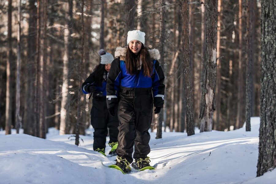 Rovaniemi: Winter Wilderness Snowshoeing Trip - Making fire from the forest