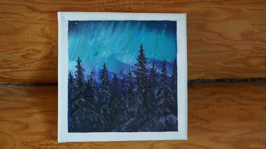 Rovaniemi: Workshop - Aurora painting - Learning to paint the aurora, step by step