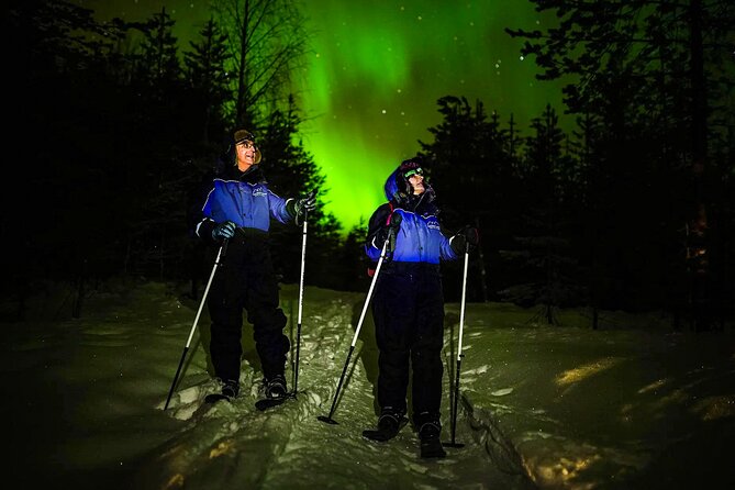 Ski Trekking under the Northern Lights - Getting used to skis made for deep snow