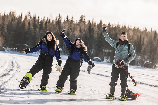 Snowshoeing and Ice Fishing Tour - Learning to walk on snowshoes