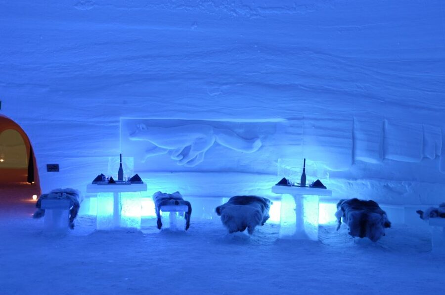 Ylläs: Snowmobile Tour to Arctic Snow Village & Snack - The Ice Restaurant and Chapel Add More Than Decoration